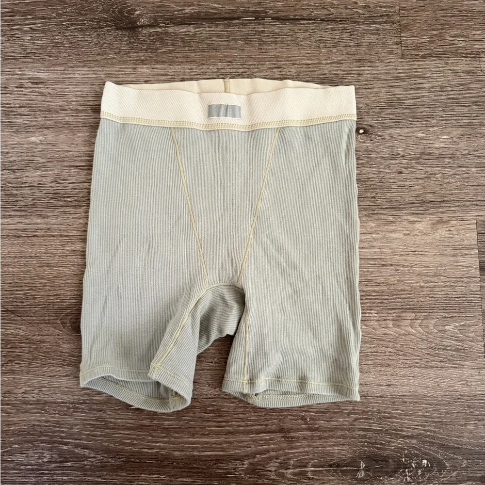 SKIMS Ribbed Blue Bike Shorts